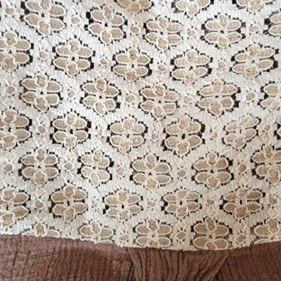 Hayden Brown & Tan Embroidered Long Sleeve Casual Top in Size Medium - Picture 5 of 6